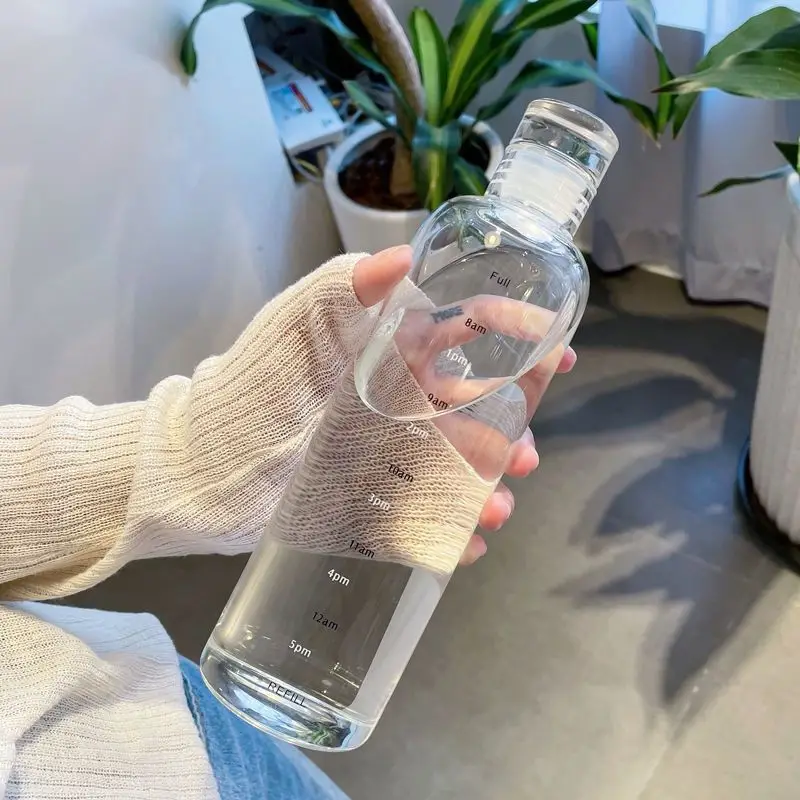 Aesthetic Water Bottle with Time Marker – Stay Hydrated Daily