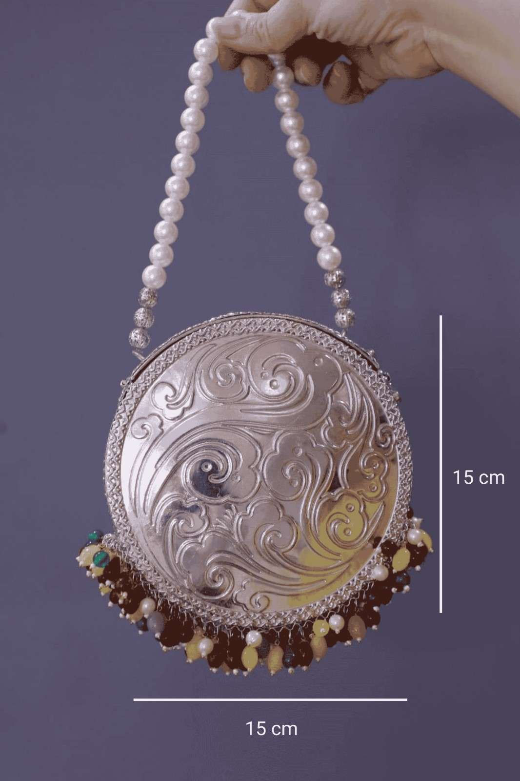 Round Metal Potli Bag
