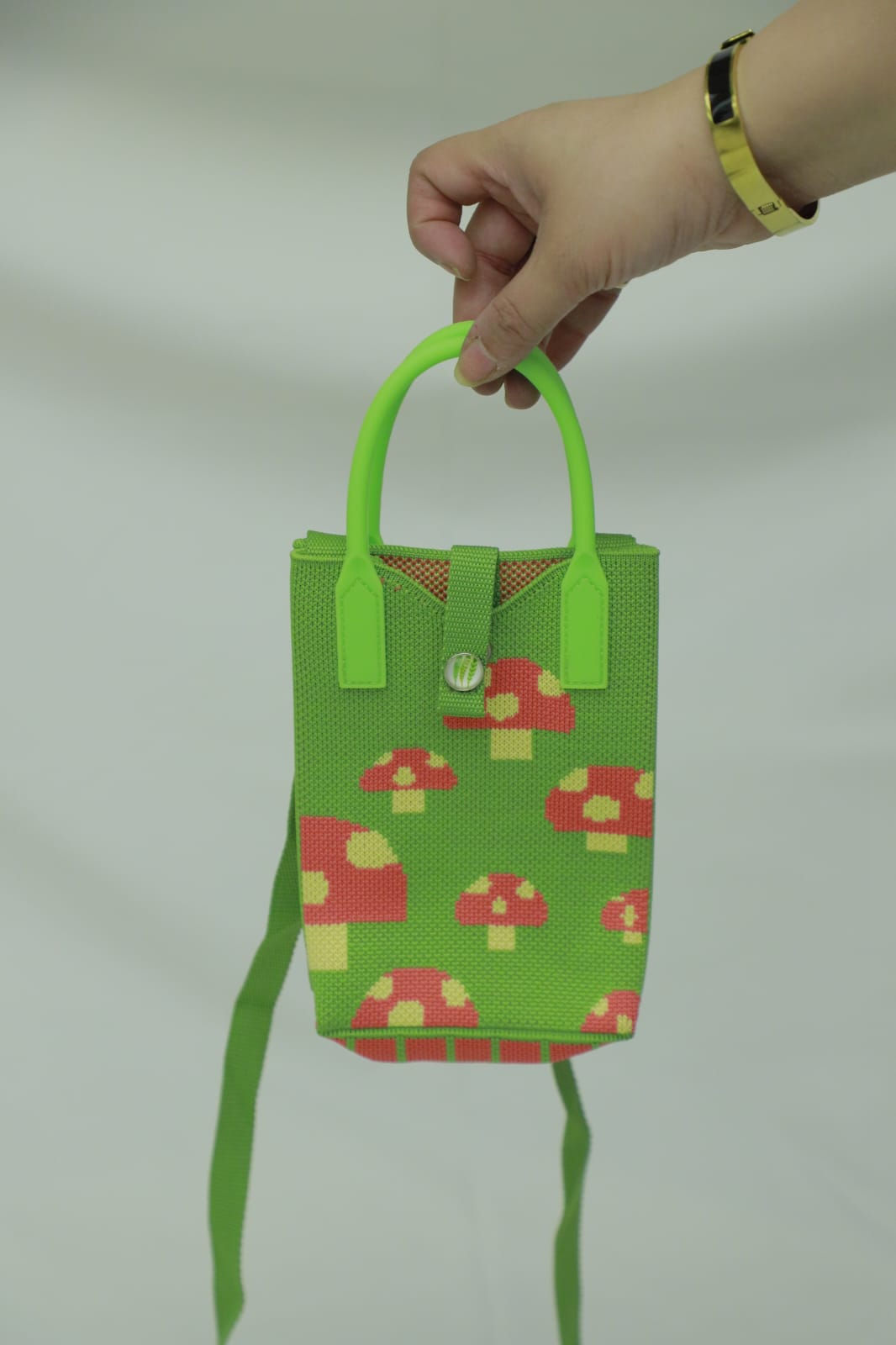 Mushroom Garden Knit Mini Sling Bag