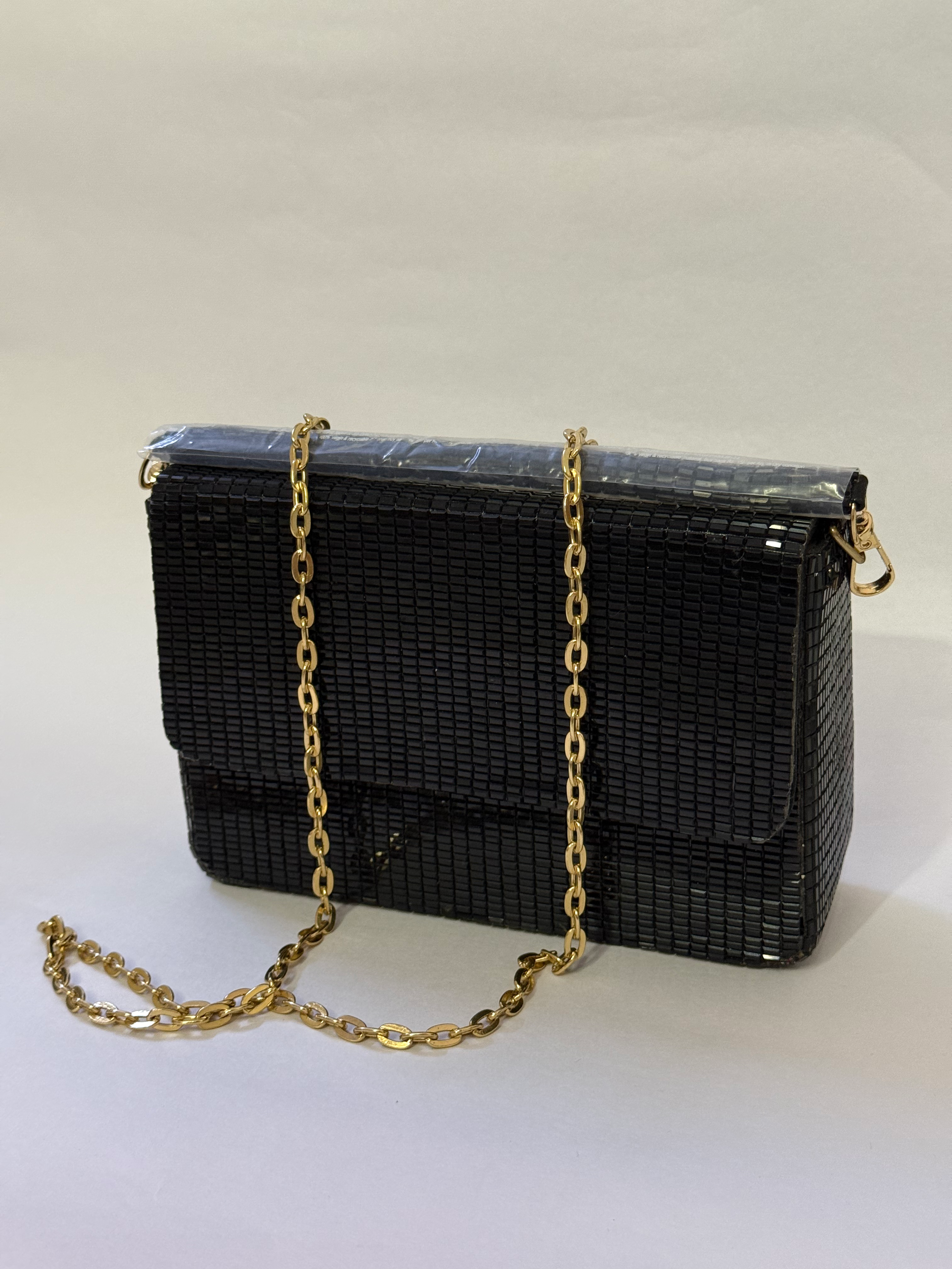 Black mosaic party clutch