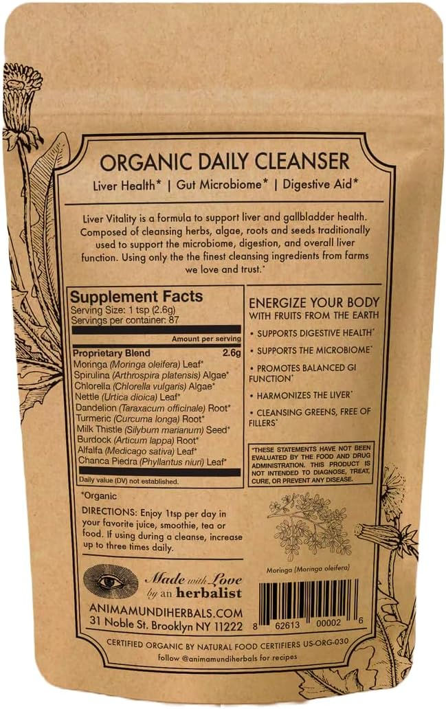 Thumbnail: Anima Mundi Liver Vitality Daily Detox Powder - Green Superfood Supplement for 