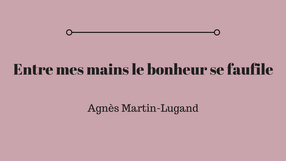 Entre mes mains le bonheur se faufile - Agnès Martin-Lugand