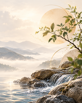 Nature-inspired Five Un elements representing UnGi constitutional wellness and natural cycles