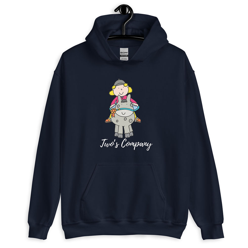 Miniature : Twos Company, Cute Horse and Rider Adult Hoodie
