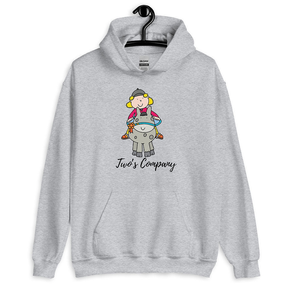 Thumbnail: Twos Company, Cute Horse and Rider Adult Hoodie