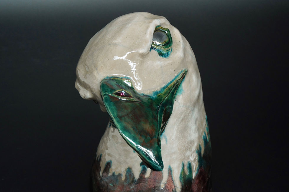 Thumbnail: Linda, Raku Bald Eagle