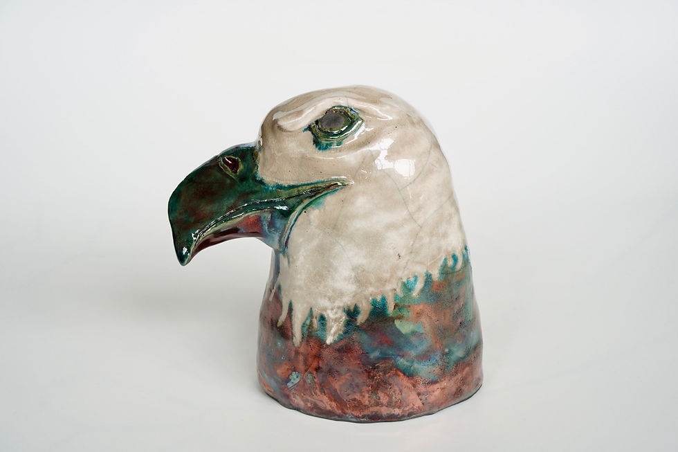 Thumbnail: Linda, Raku Bald Eagle