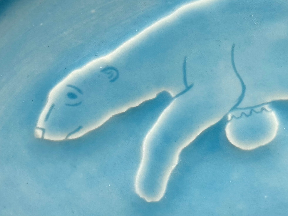 Thumbnail: Swimming Polar Bear Serving Plates Dishes, set of 2