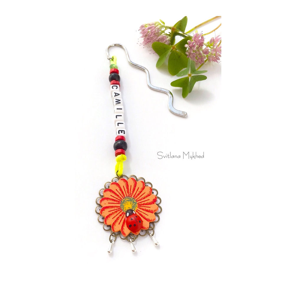 marque page personnalisé fleur coccinelle lettre cube Alphabet original en métal artisanal de luxe boutique marque pages