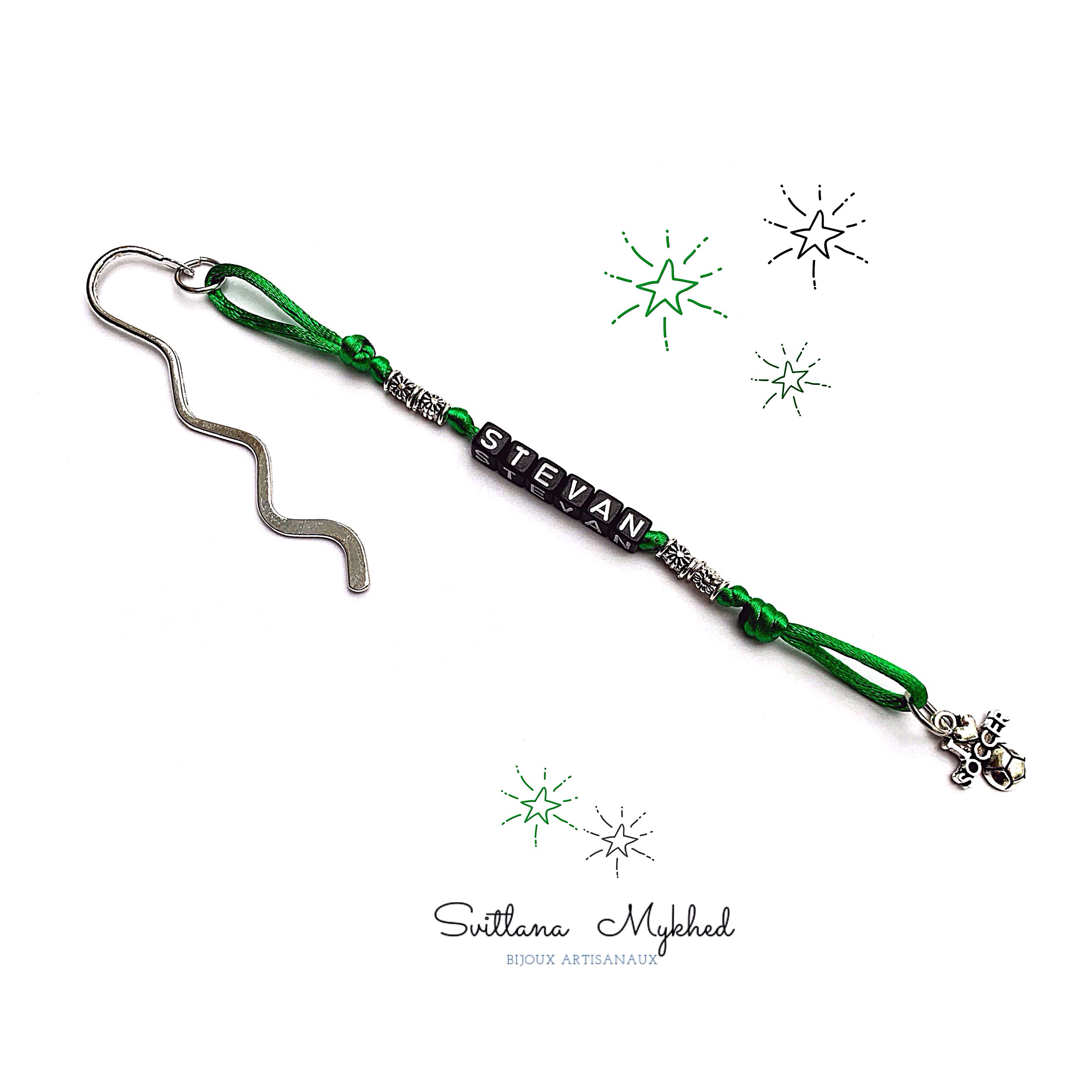 marque page personnalisé STEVAN ballon foot i love soccer lettre cube Alphabet original en métal artisanal de luxe