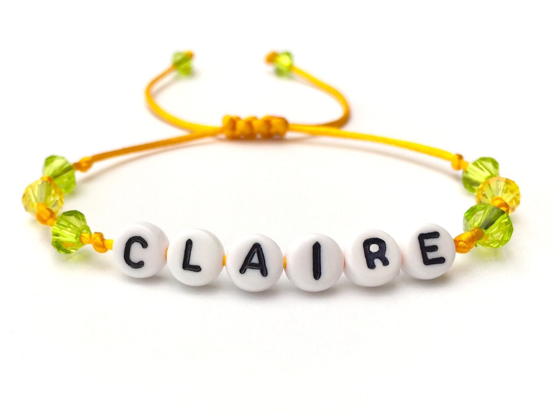 Bracelet CLAIRE personnalisé avec prénom message texte logo