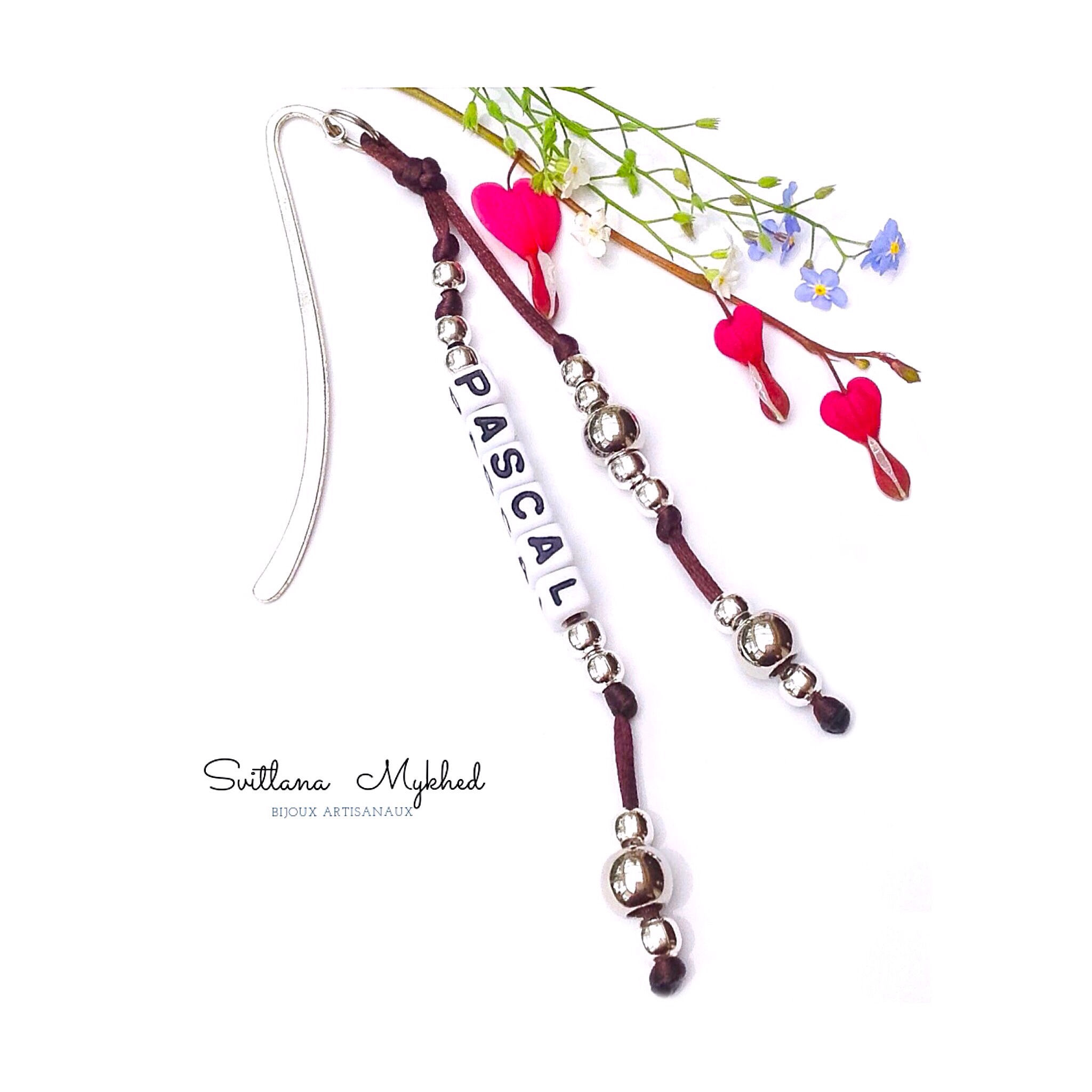 Marque Pages PASCAL personnalisé avec prénom, nom, message, surnom, logo