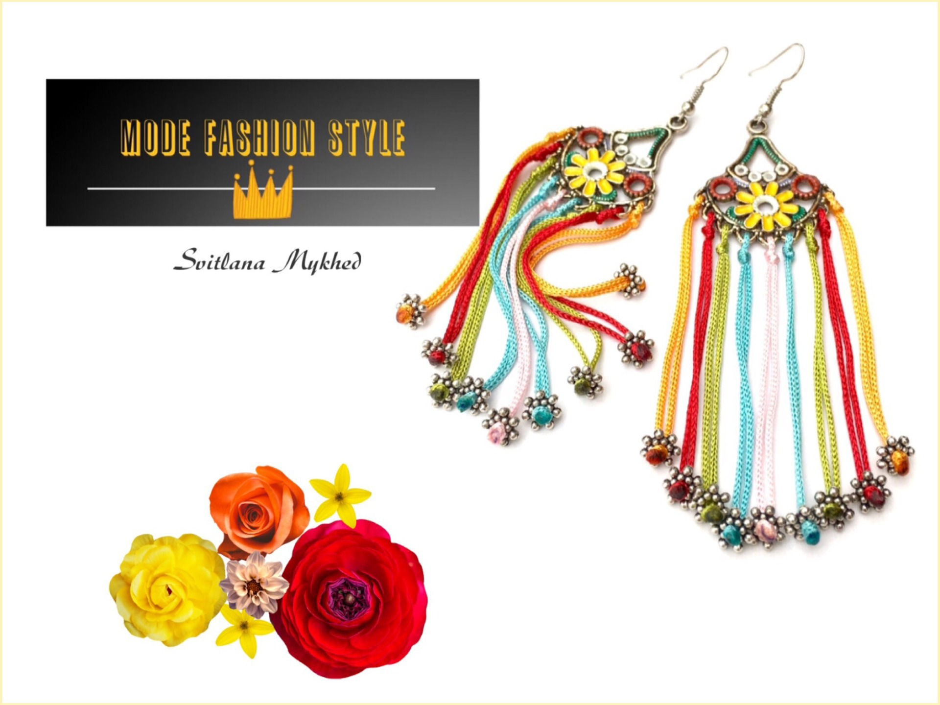 Longues Boucles d'oreilles ARC-EN-CIEL