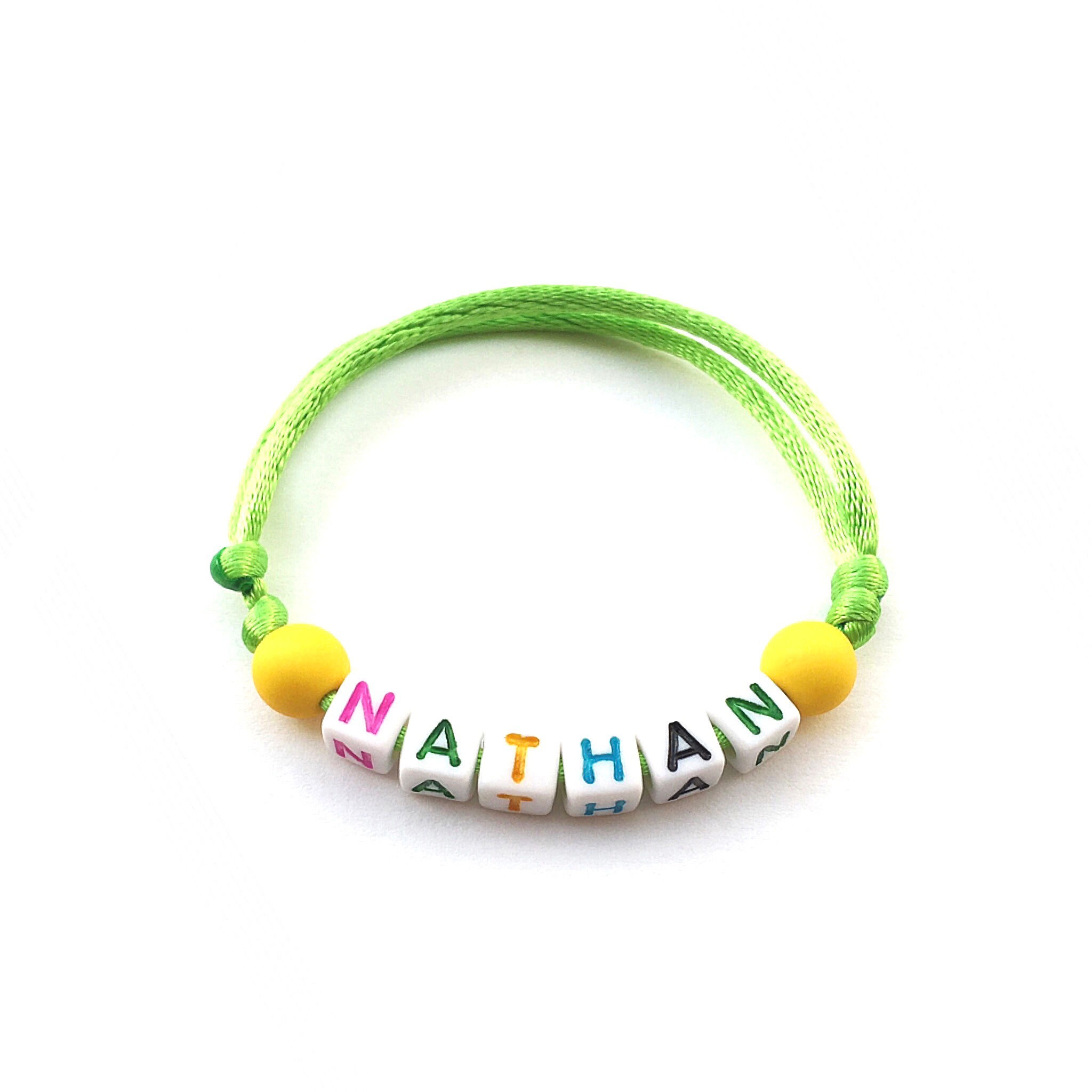Bracelet cordon NATHAN personnalisé réversible imperméable avec texte message