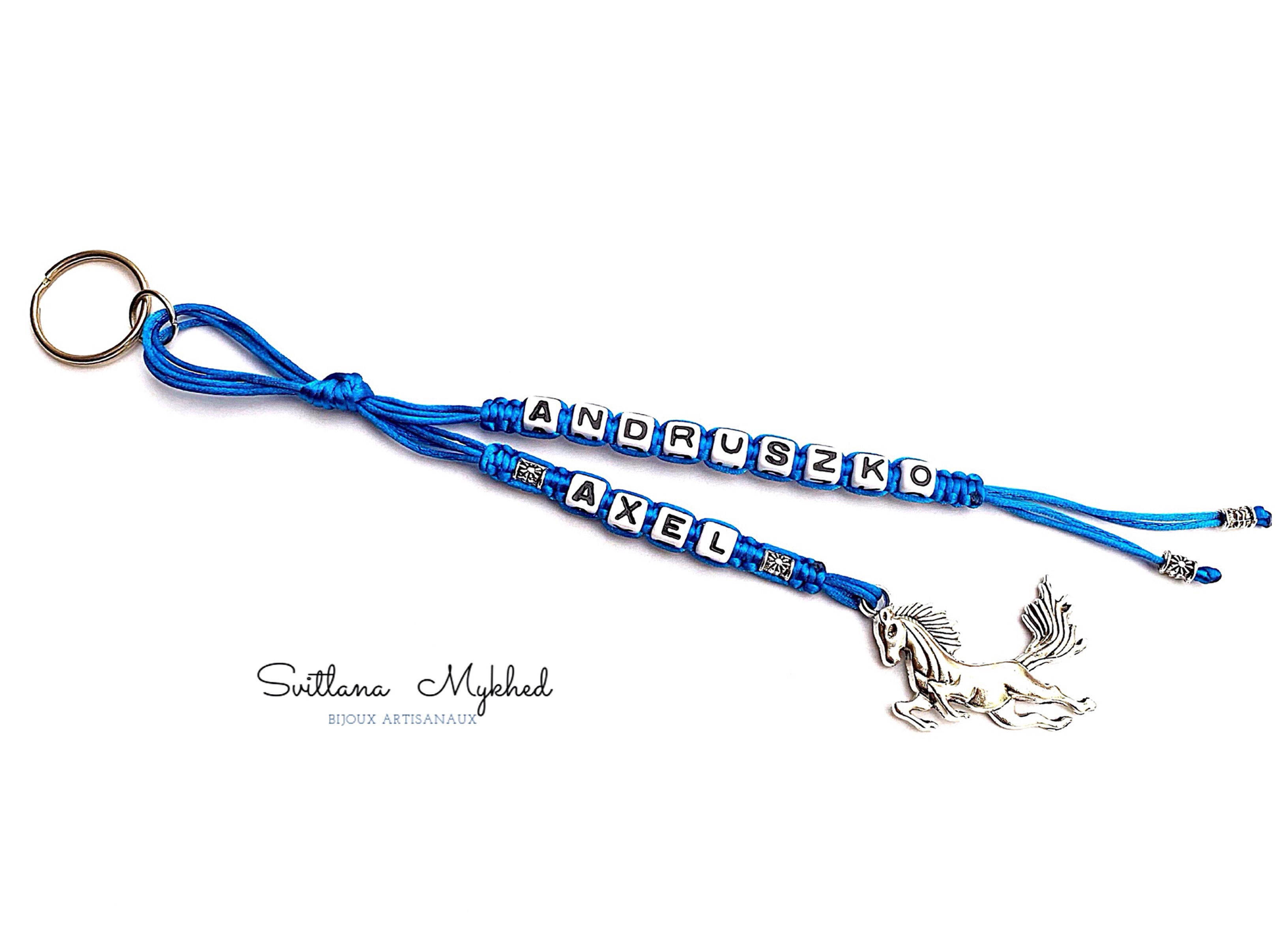 Porte Clés personnalisé thème équitation AXEL TETE de CHEVAL. AU GALOP. MORS À CHEVAL. CRINS. CAVALIER. HORSE