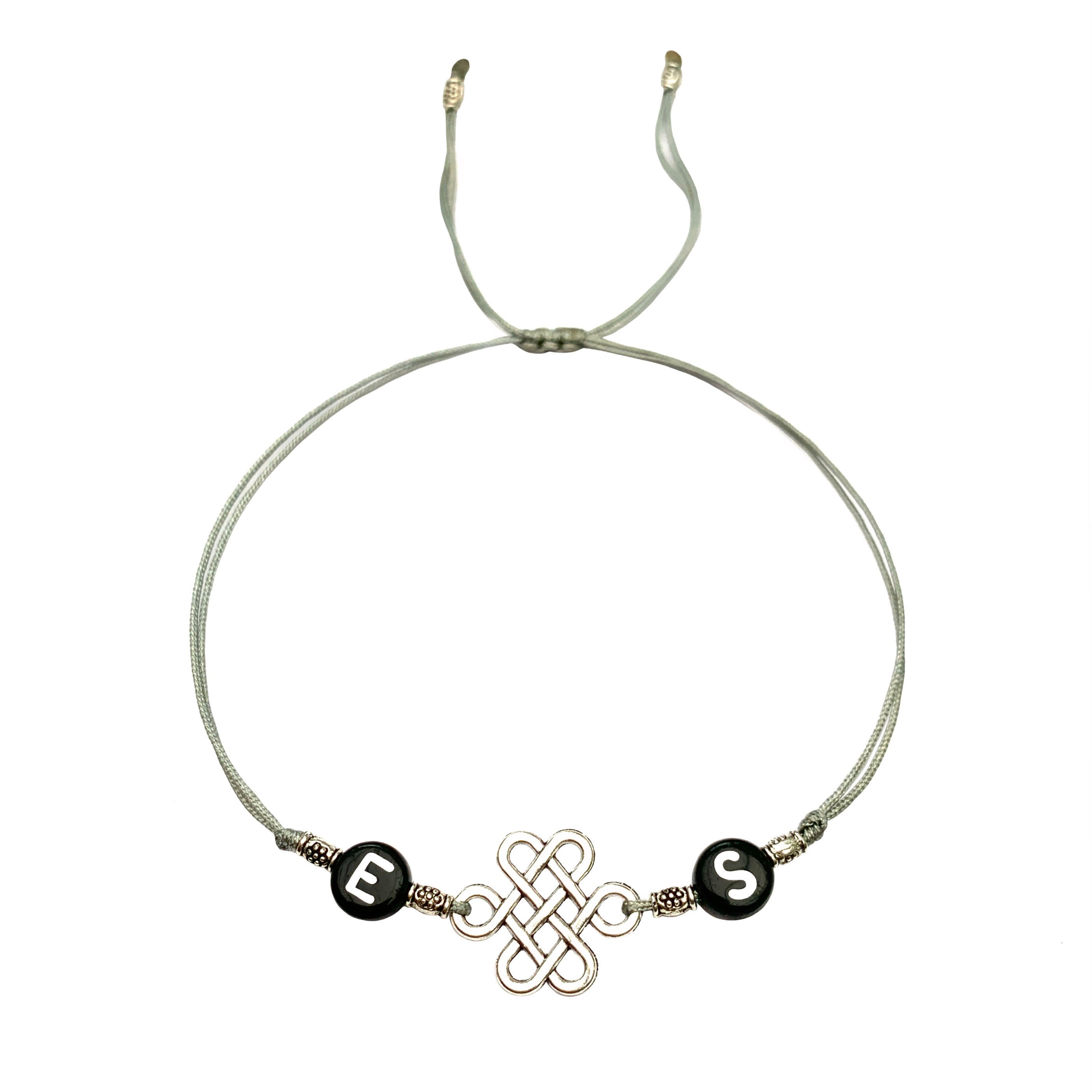 Bracelet personnalisable pour deux prénoms des amoureux COEUR infini + avec 2 initiales ou 2 prénoms