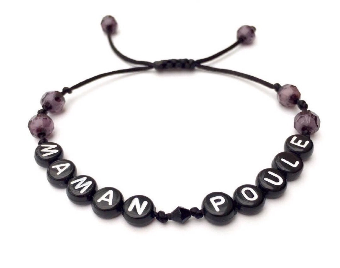 Bracelet personnalisable réversible MAMA POULET MAMAN MAMMA MOM MOTHER avec prénom message texte logo
