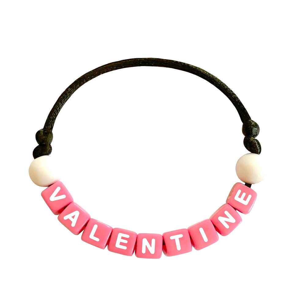 Bracelet personnalisé VALENTINE avec nom prénom texte message