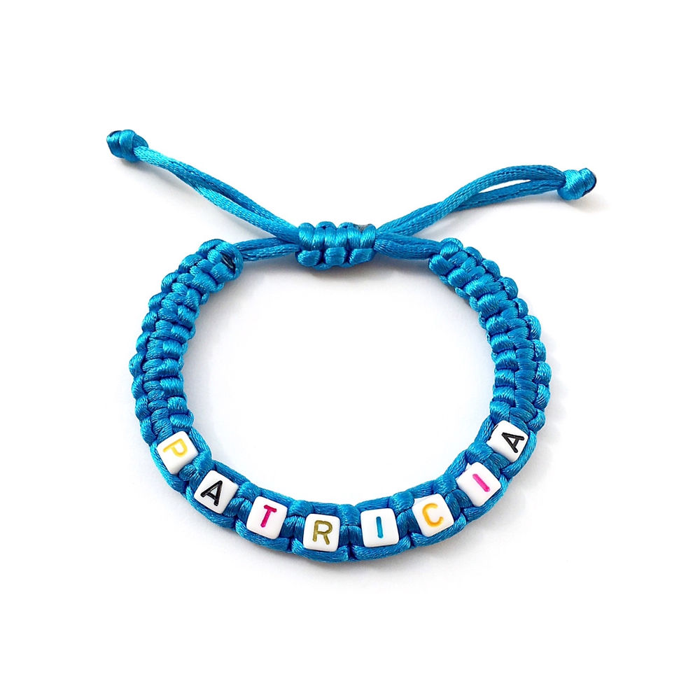Bracelet tressé personnalisé PATRICIA avec prénom texte message