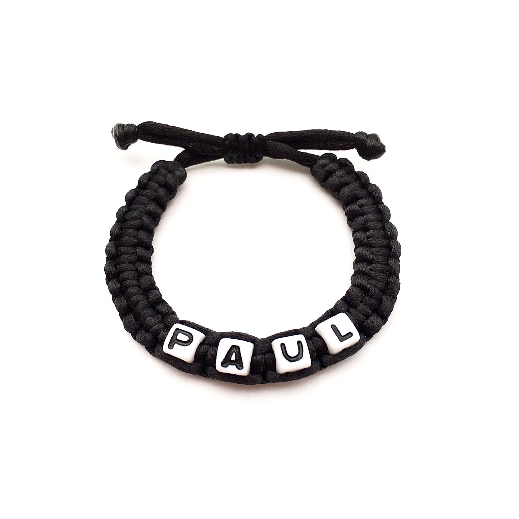 Bracelet tressé personnalisé PAUL avec prénom texte message