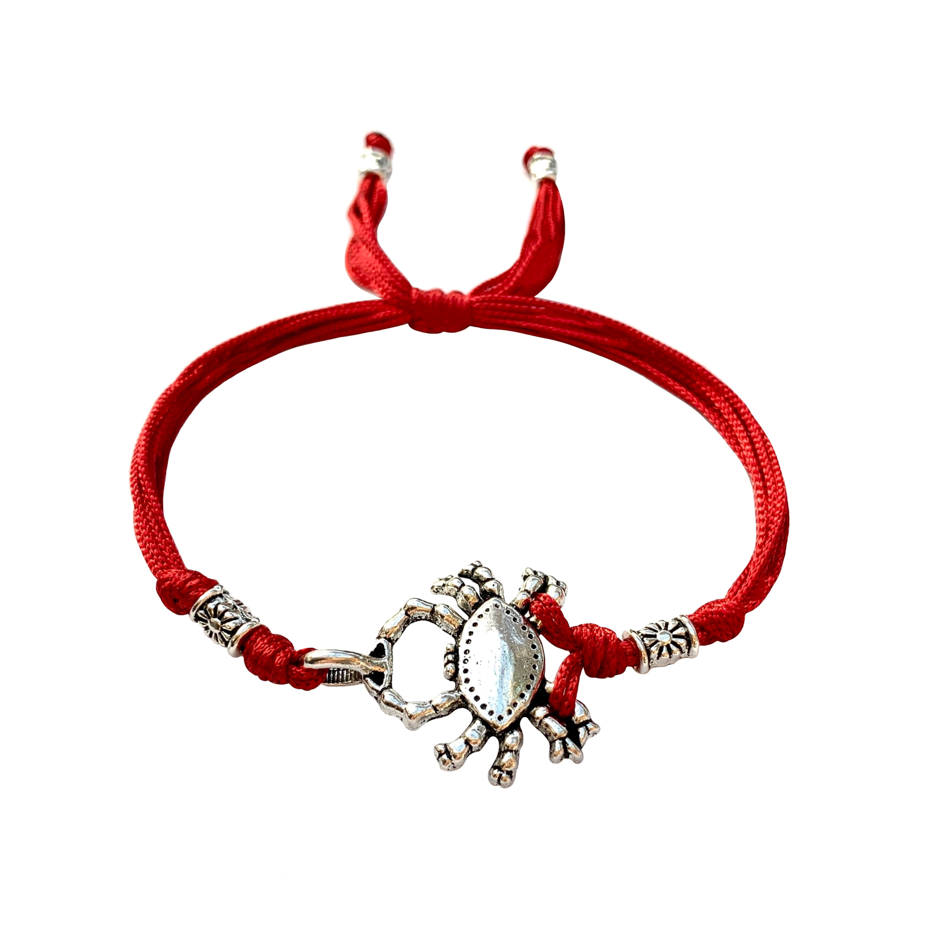 Bracelet personnalisé style marin CRABE. OCEAN. PLAGE. PÊCHE. POISSONS. CRÉATURES DE LA MER CORDON satin, perles tibétaines