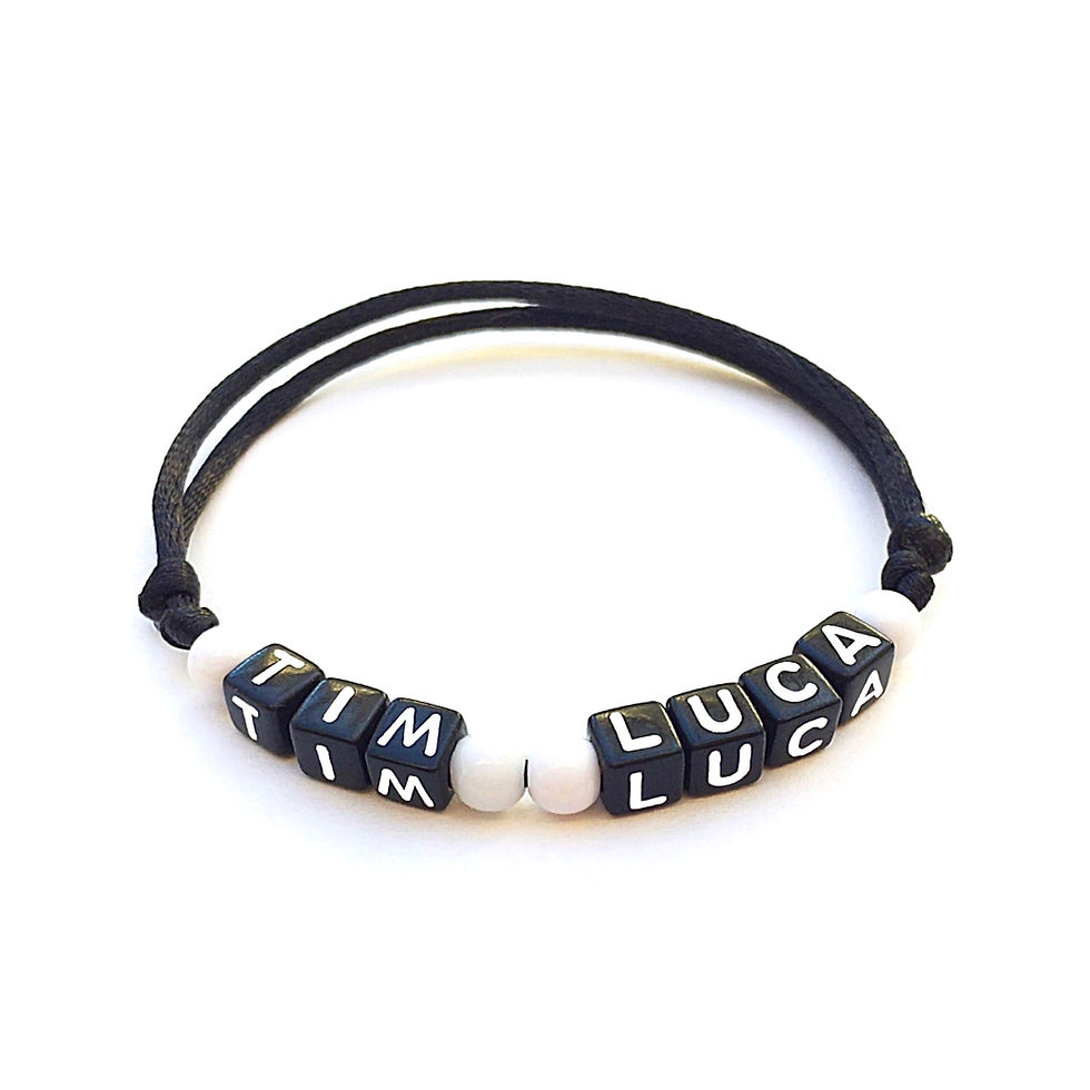Bracelet TIM LUCA personnalisé réversible imperméable texte message prénom
