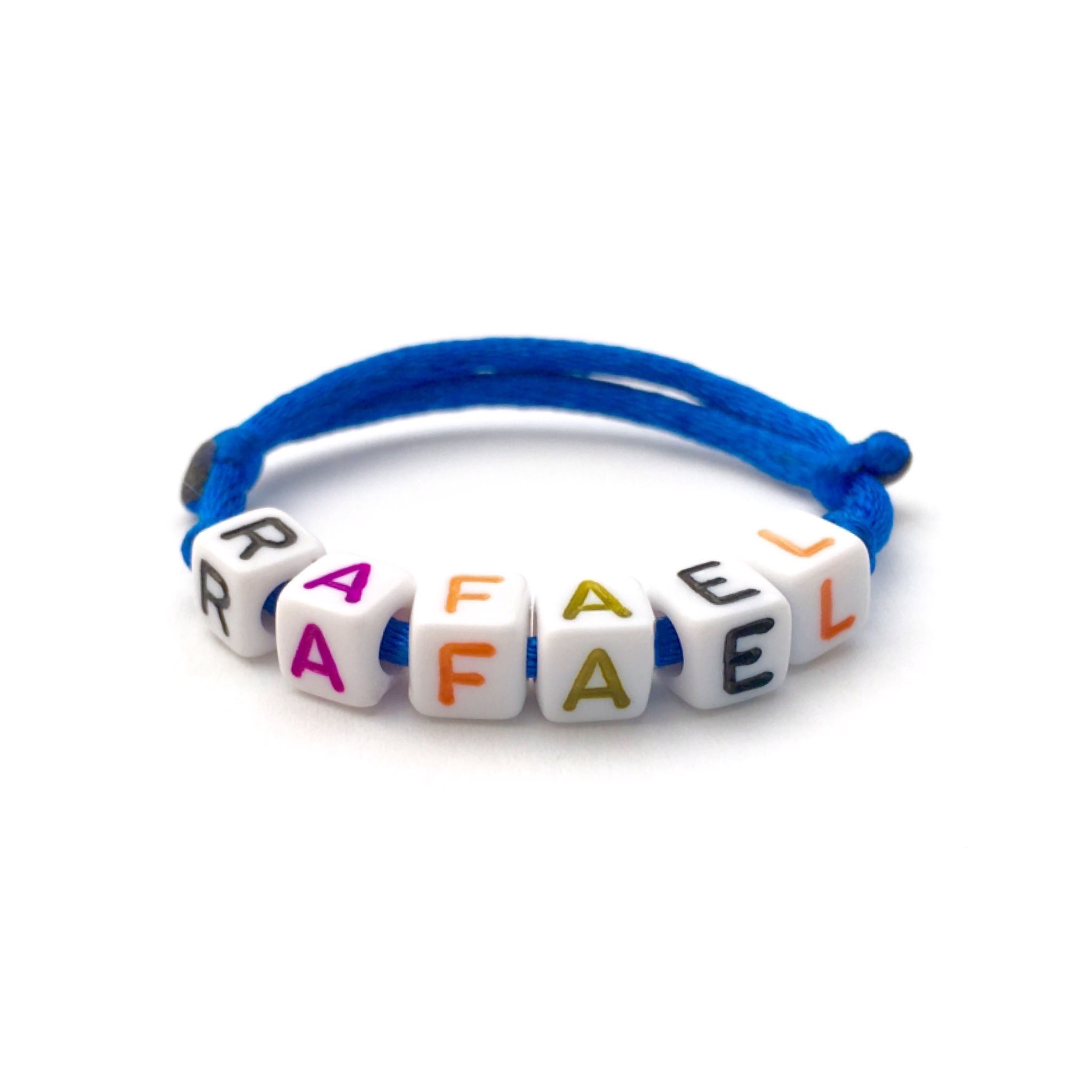 Bracelet RAFAEL personnalisé prénom, texte, message, logo, taille, couleur de perles et cordon aux choix; bracelet nominé