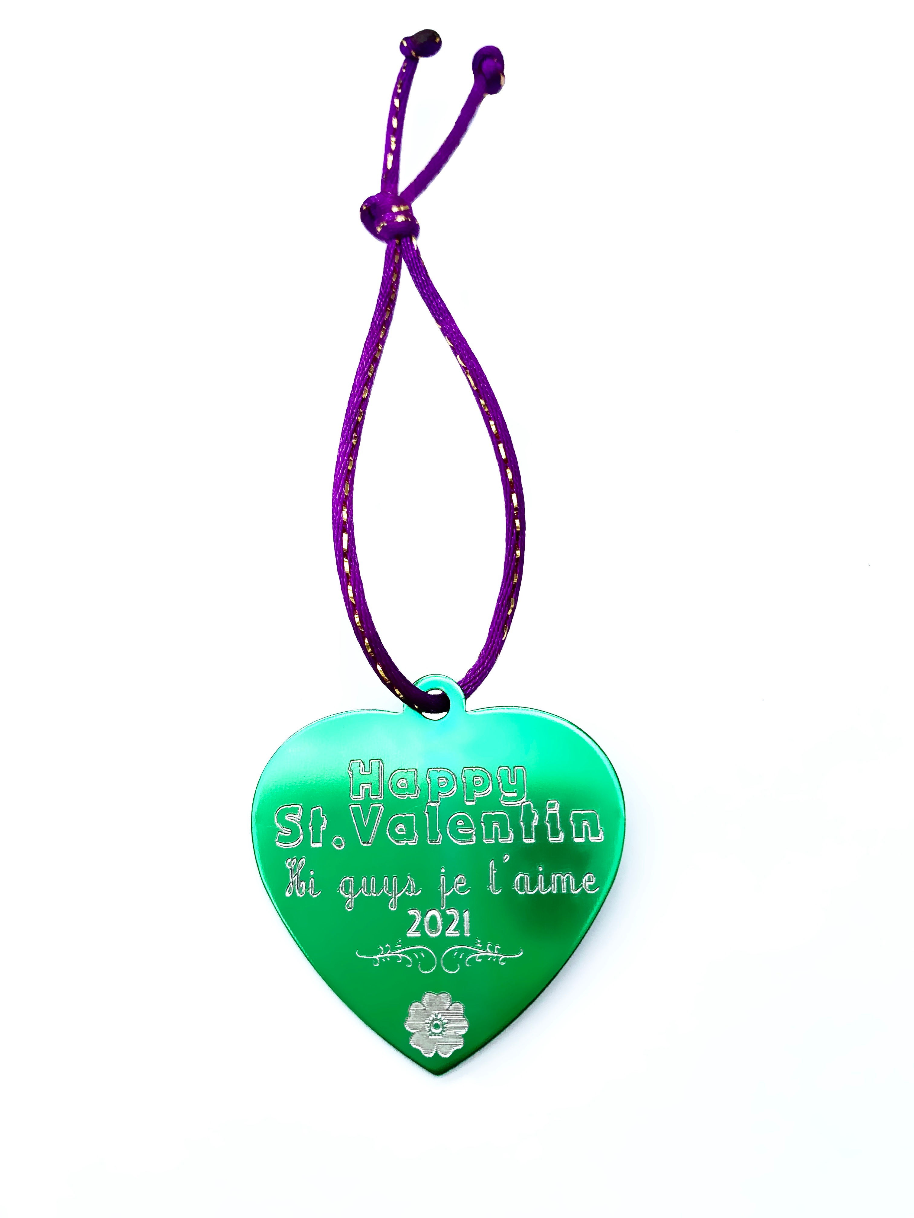 Médaille Personnalisé COEUR aluminium Gravé /marques place/cadeau de remerciement / mariage/ communion / fête