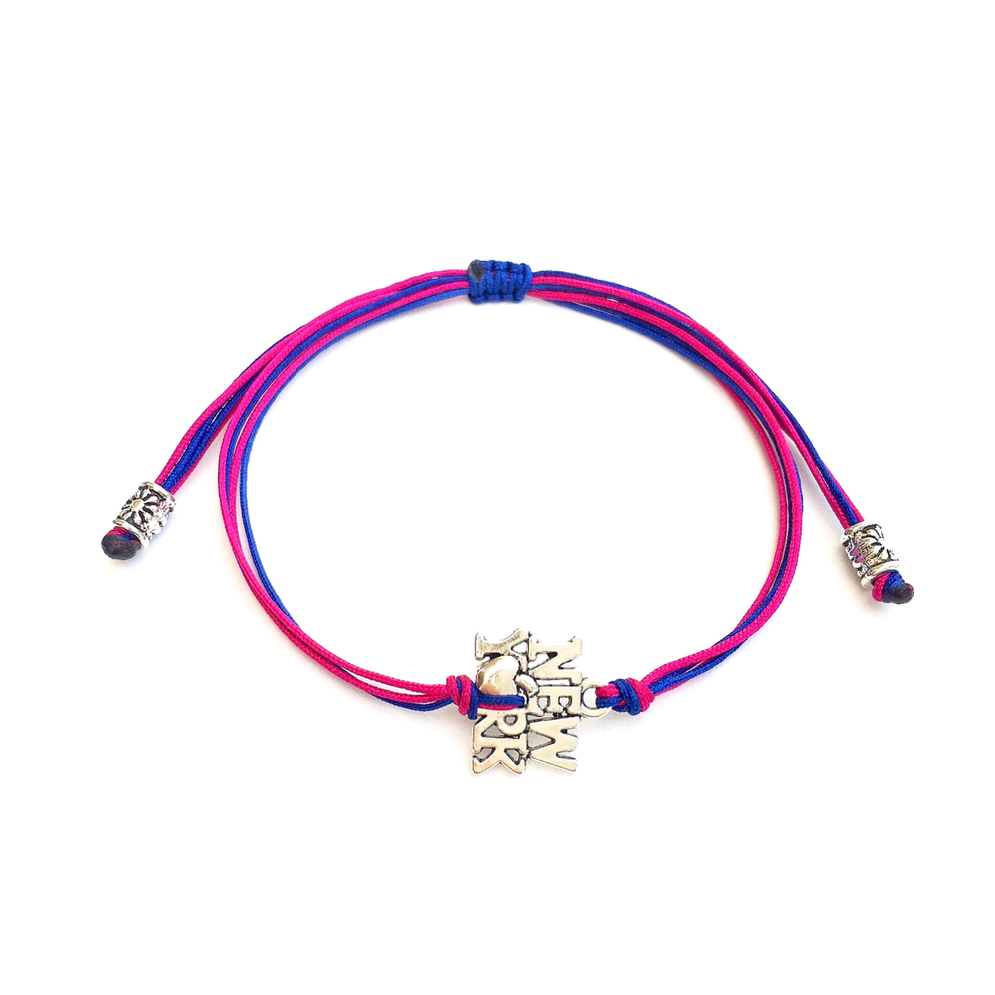 Bracelet I lOVE NEW YORK USA ETATS UNIS VOYAGE TRAVEL STATUE DE LIBERTÉ perles tibétaines