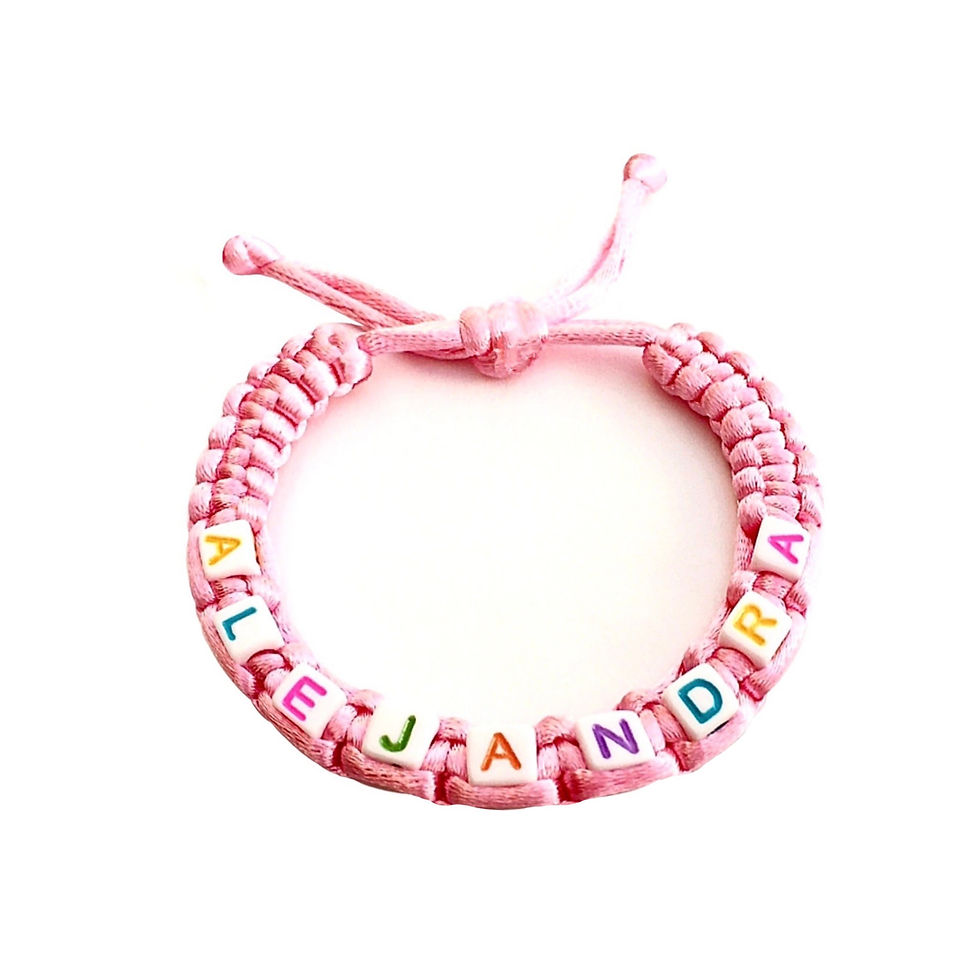 Bracelet tressé personnalisé ALEJANDRA avec prénom texte message