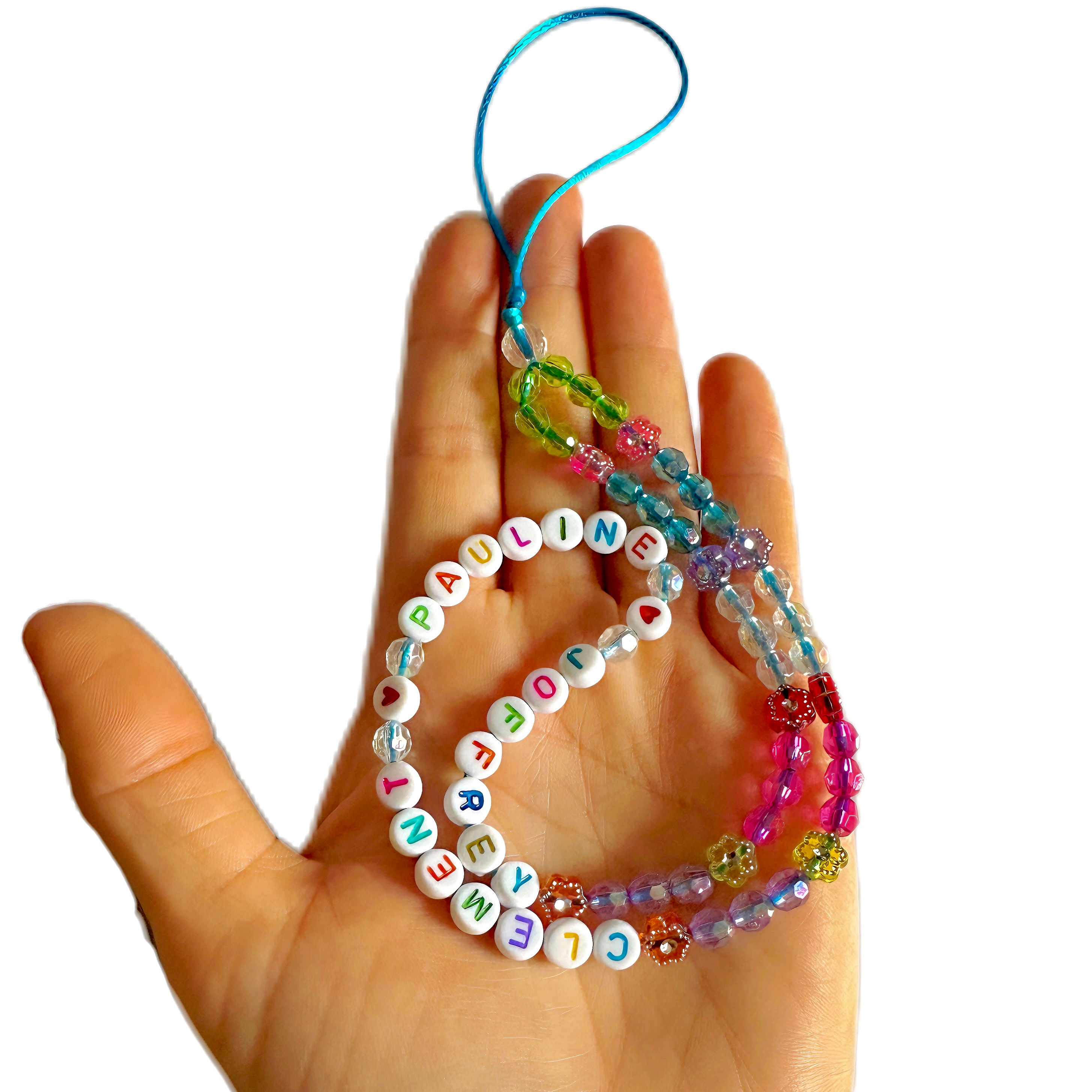 Bijoux téléphone personnalisé avec initiales prénom texte