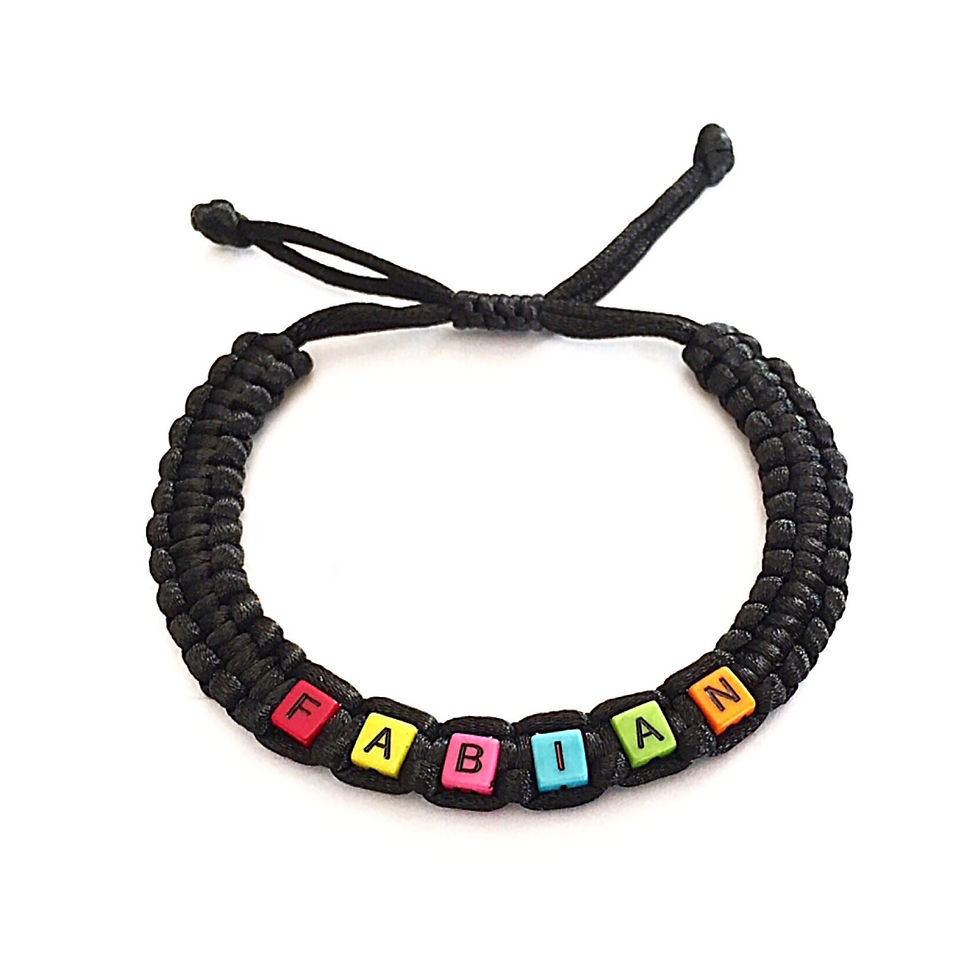 Bracelet tressé personnalisé FABIAN avec prénom texte message