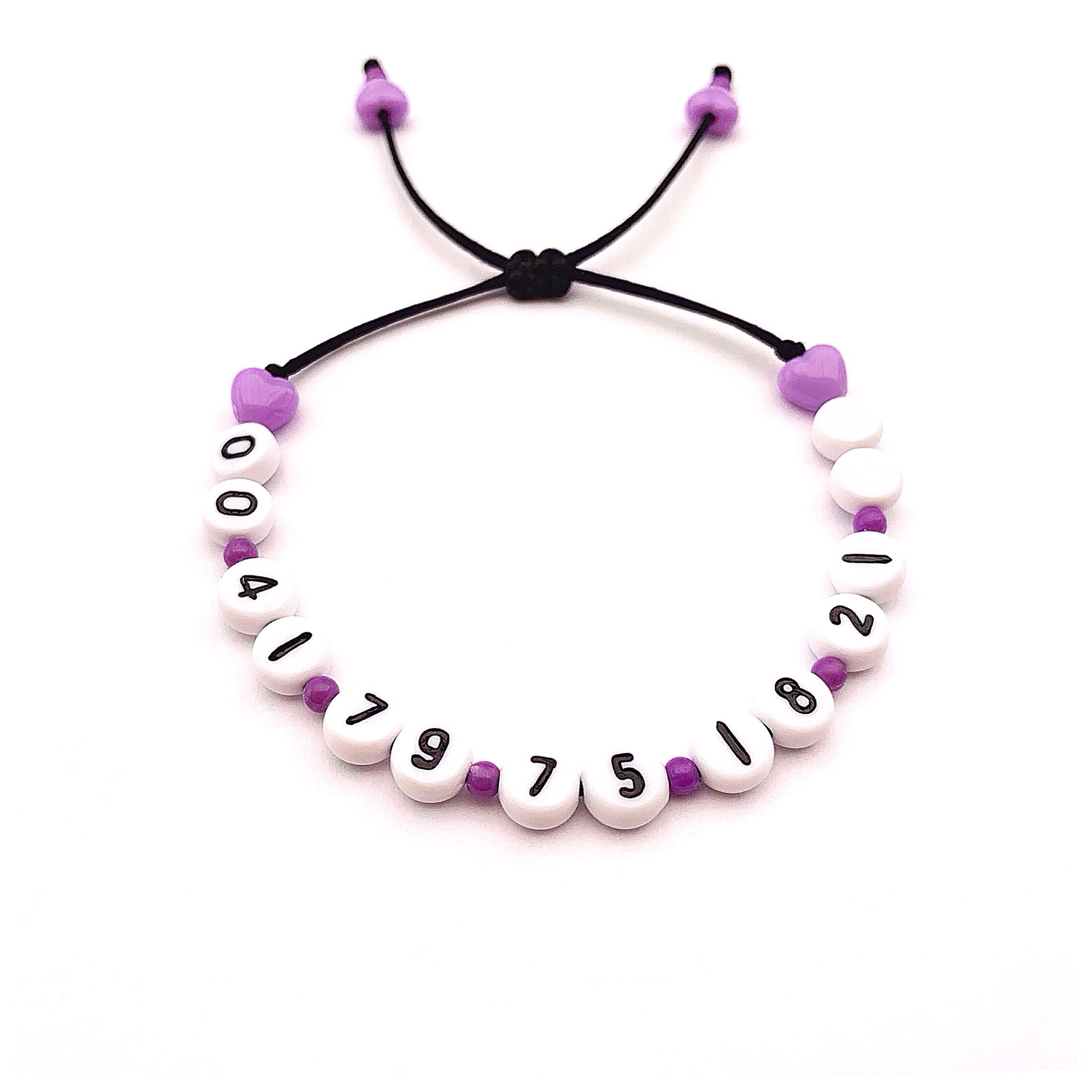 Bracelet de Sécurité et d'identification avec Prénom Numéro de téléphone code chiffre