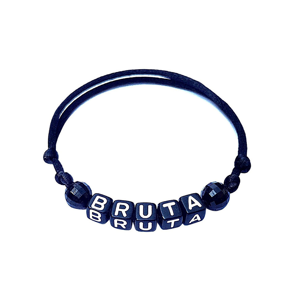 Bracelet BRUTA personnalisé prénom, texte, message, logo, taille, couleur de perles et cordon aux choix; bracelet nominé