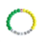 Bracelet LOUISON drapeau BRESIL vert jaune à personnaliser sur fil élastique avec prénom, texte, message, logo