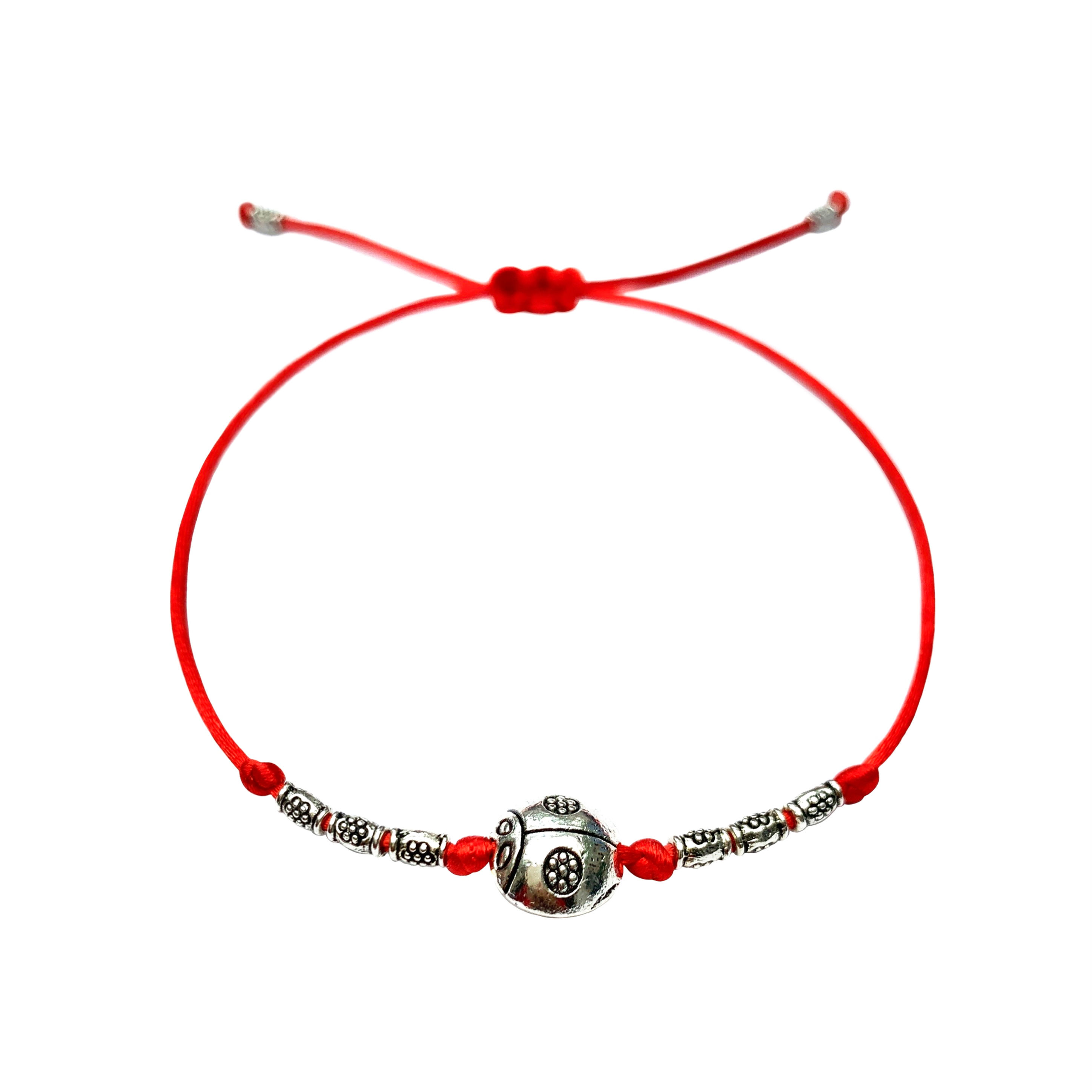 Bracelet cordon satin personnalisé porte-bonheur insecte bête Petite jolie Coccinelle