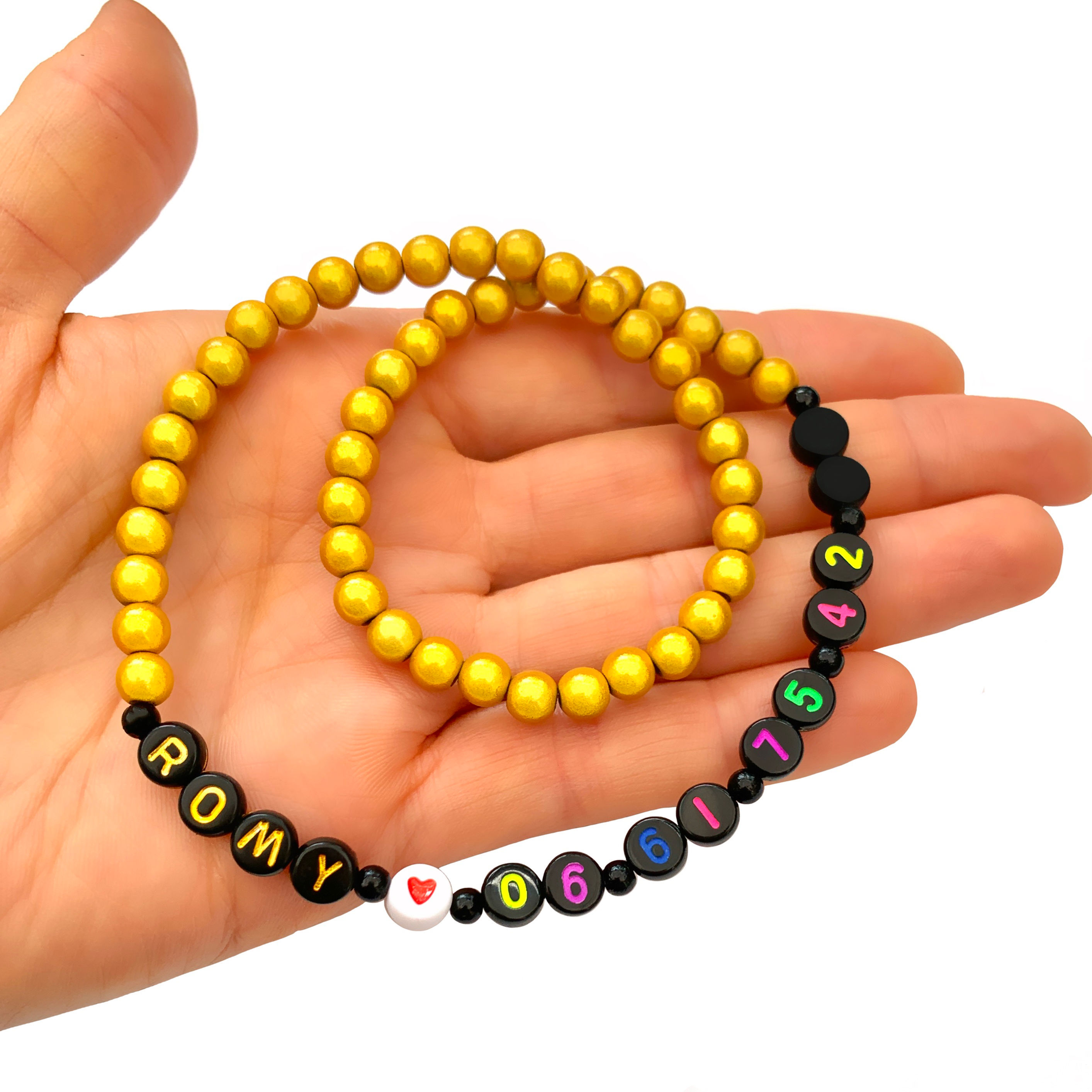 Collier Sécurité et d'identification ROMY Prénom Numéro de téléphone texte message