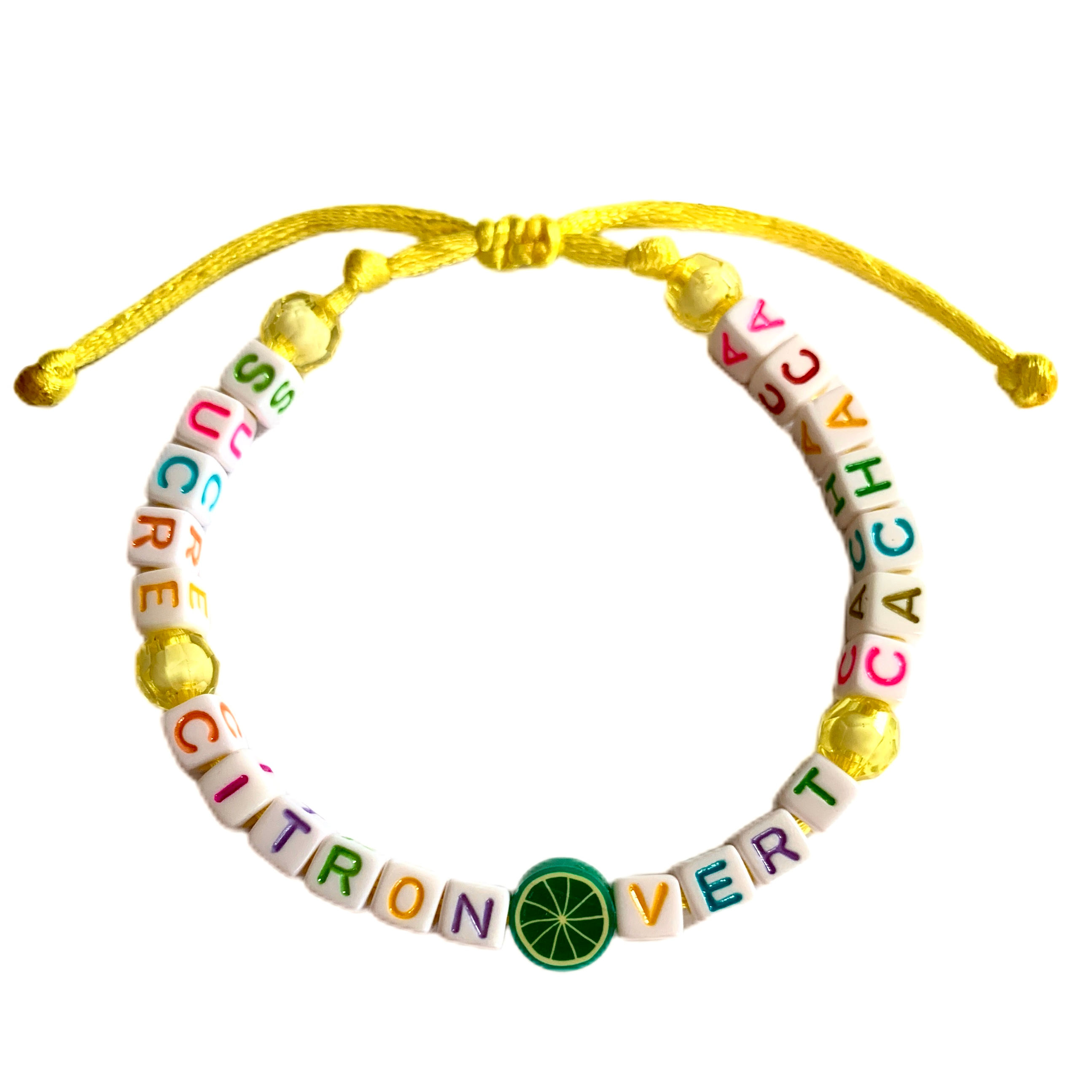 Bracelet personnalisé  Citron 🍋  avec prénom, message, texte