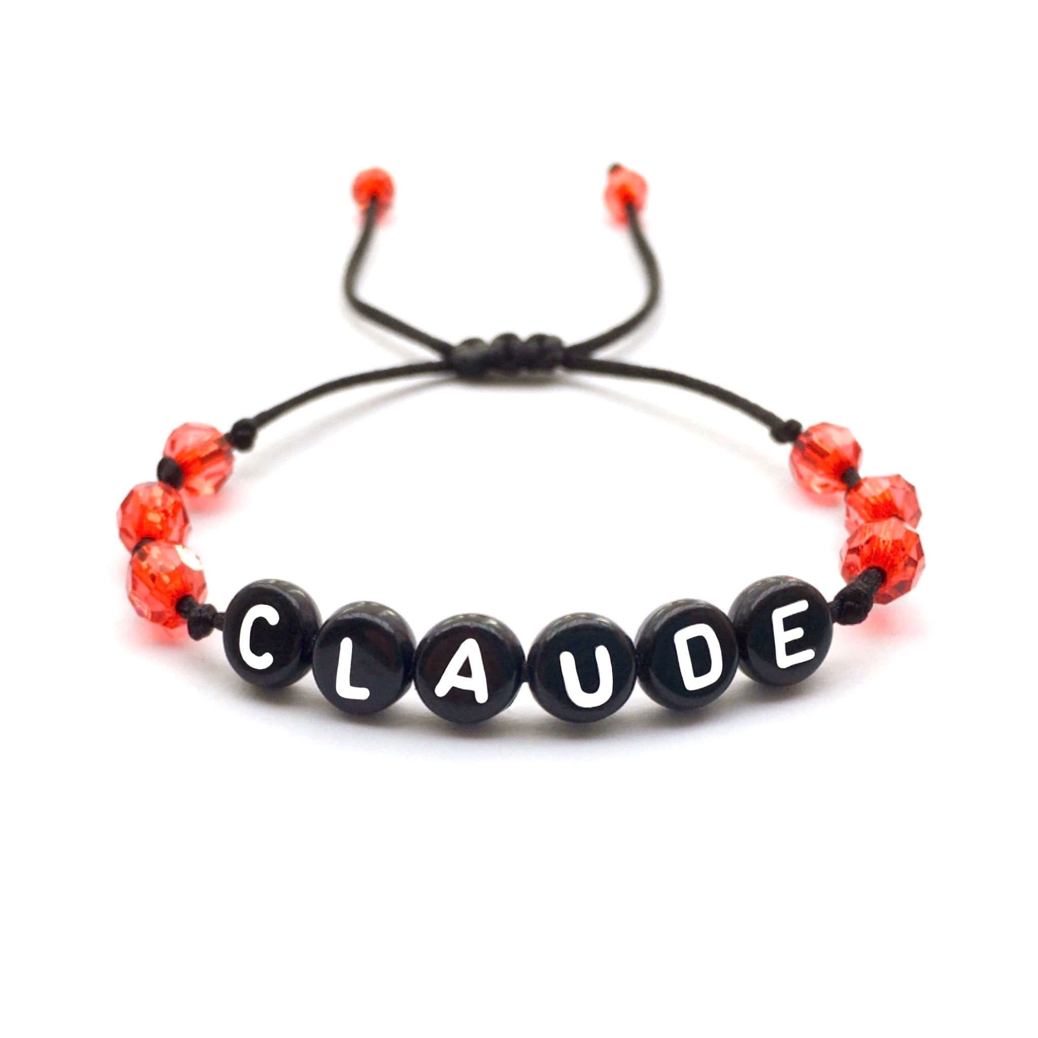 Bracelet personnalisé CLAUDE avec prénom message texte logo