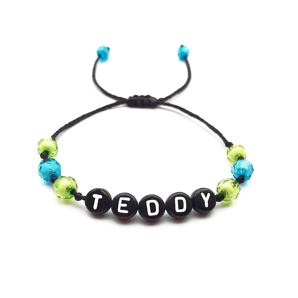 Bracelet TEDDY personnalisé avec prénom message texte logo