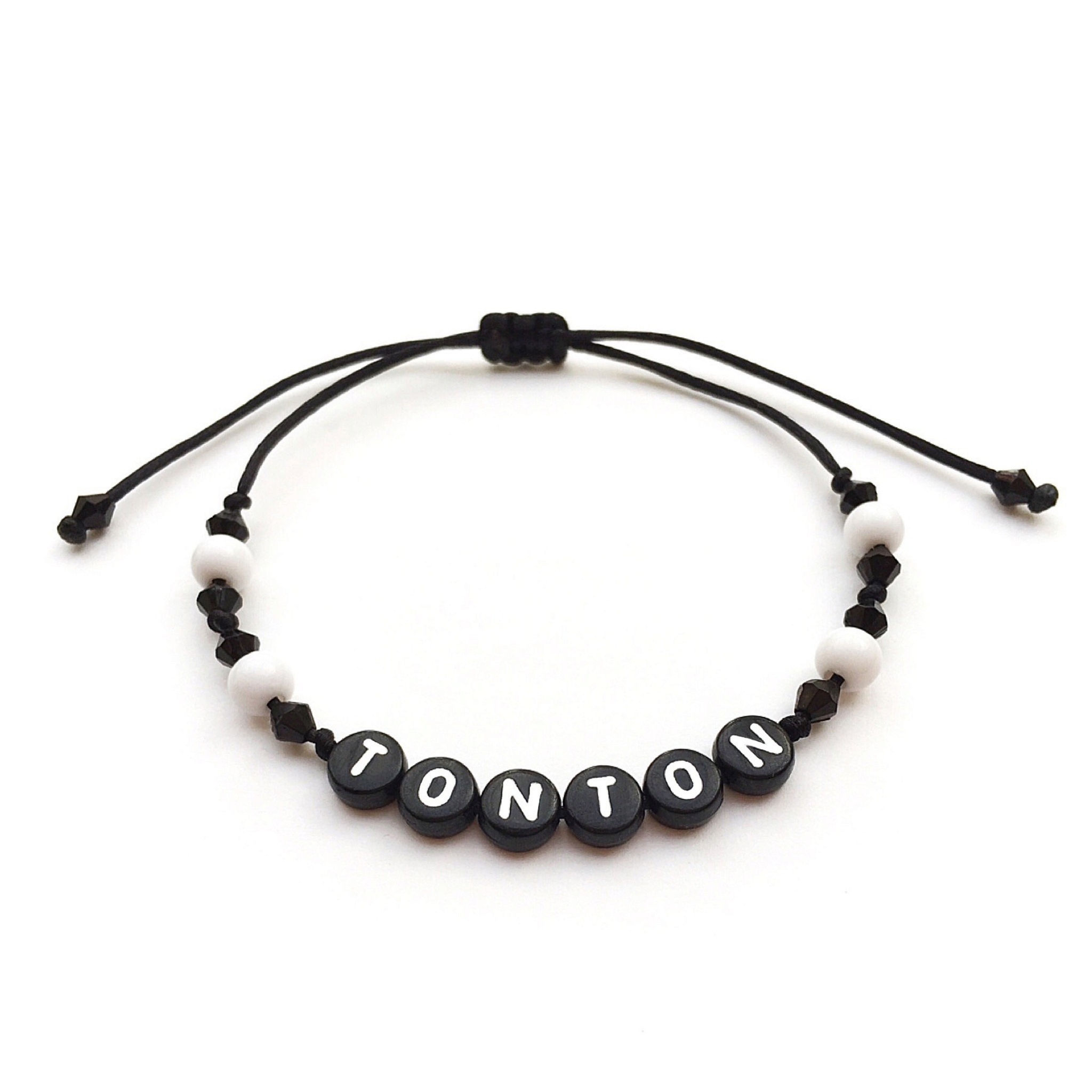 Bracelet TONTON personnalisé avec prénom message texte logo