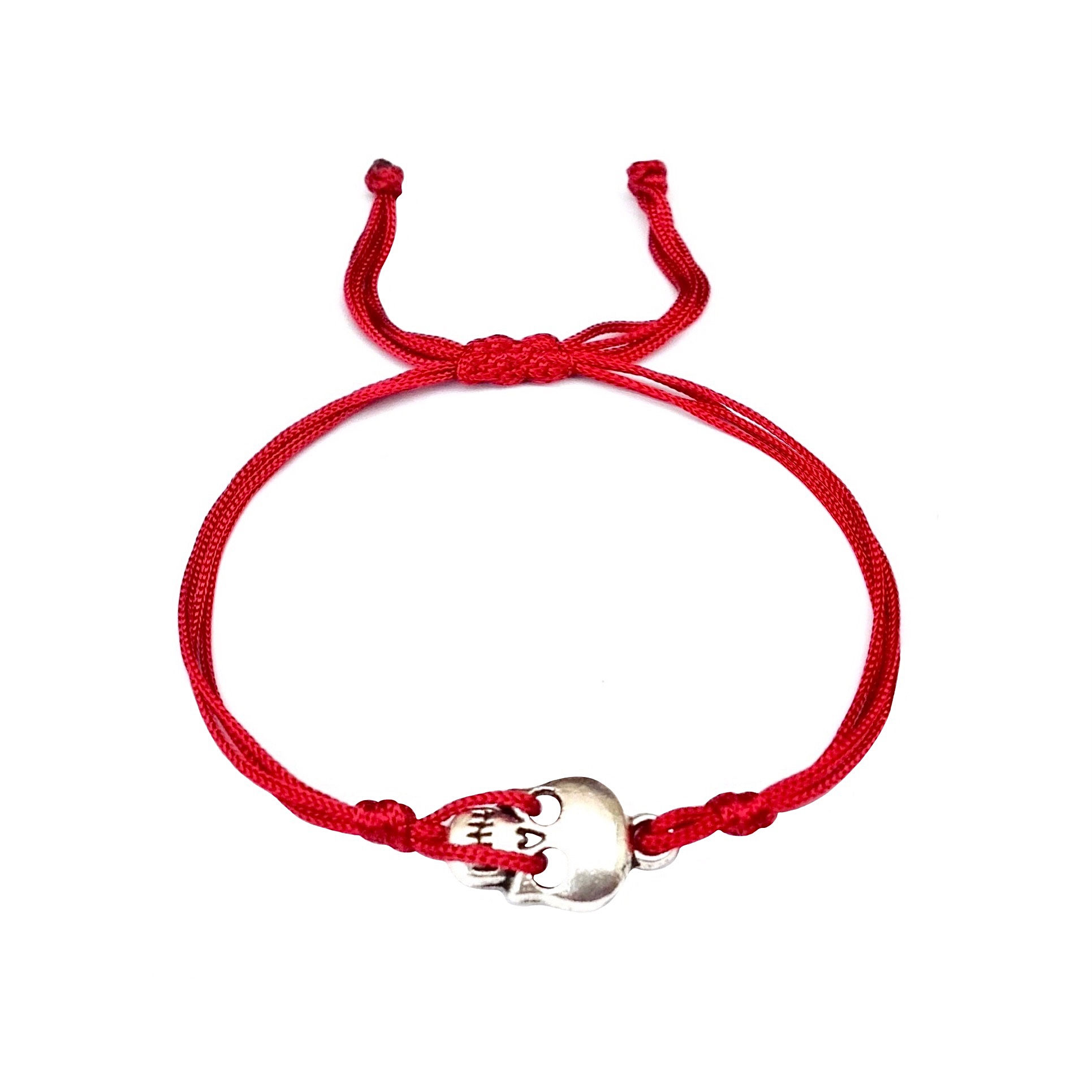 Bracelet personnalisé style gothique TÊTE DE MORT. SCULL CRANE DEATH. SQUELETTE. GOTIC Cordon satin