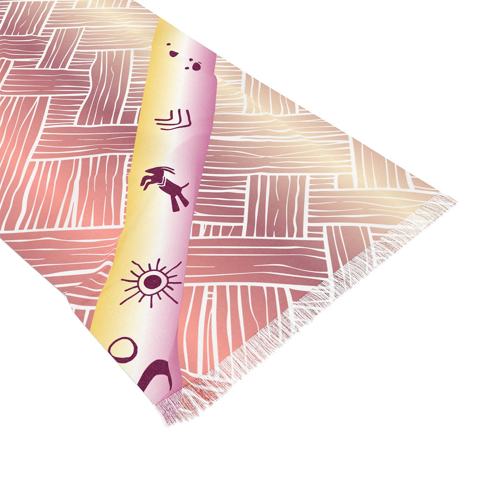 Thumbnail: Light Scarf – Pink Pictographs