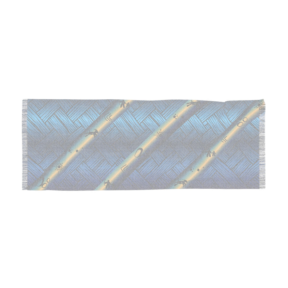 Thumbnail: Light Scarf – Blue Pictographs