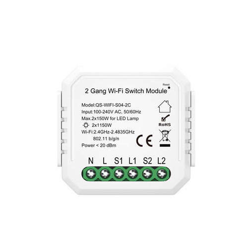 10A, 2Gang Smart Switch - Wi-Fi | Smart Valley