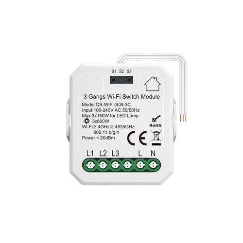 15A, 3Gang Smart Switch - Wi-Fi | Smart Valley