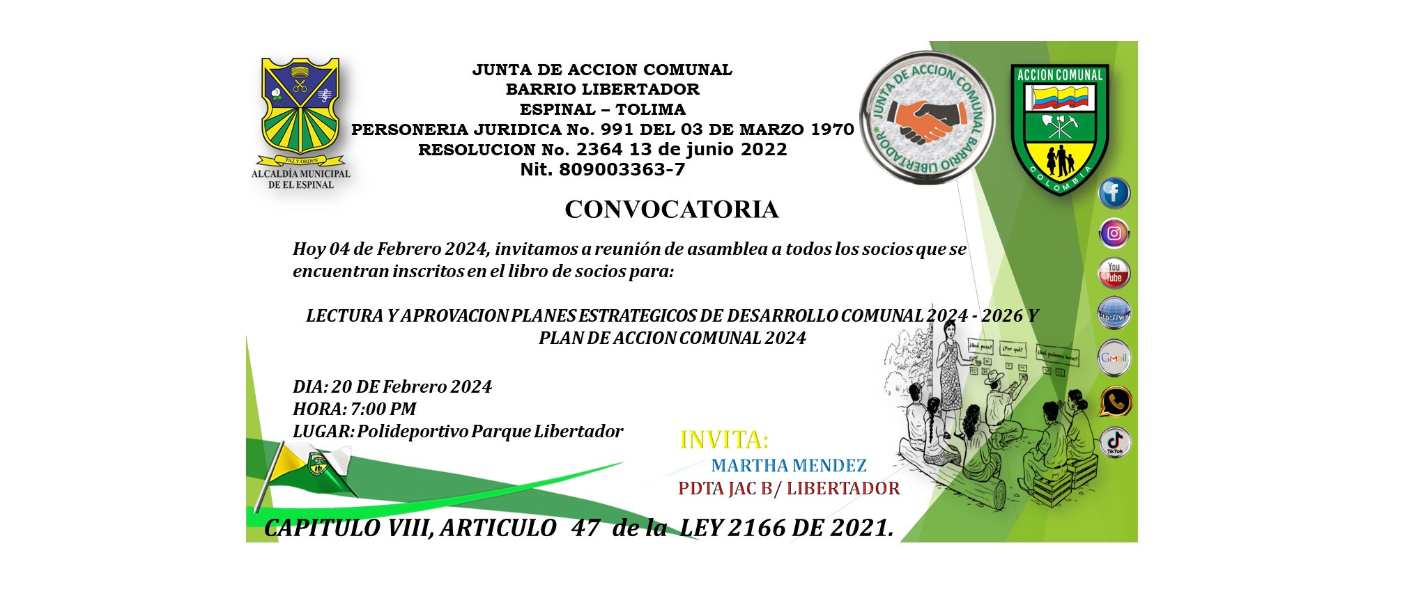LECTURA Y APROVACION PLANES ESTRATEGICOS DE DESARROLLO COMUNAL 2024 - 2026 Y OT