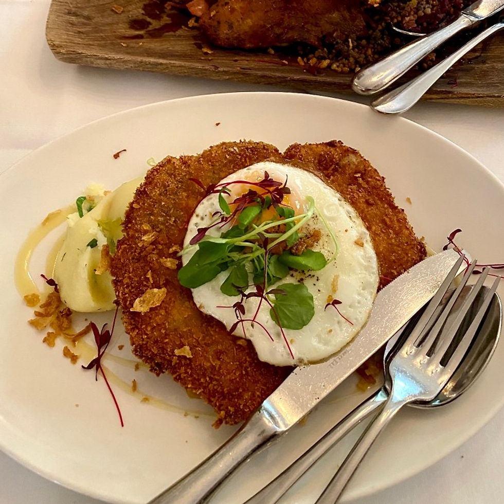 Ognisko Restaurant Classy Polish Dining South Kensington London Traditional Vodka Outdoor Alfresco Garden View Pork Schnitzel Holstein