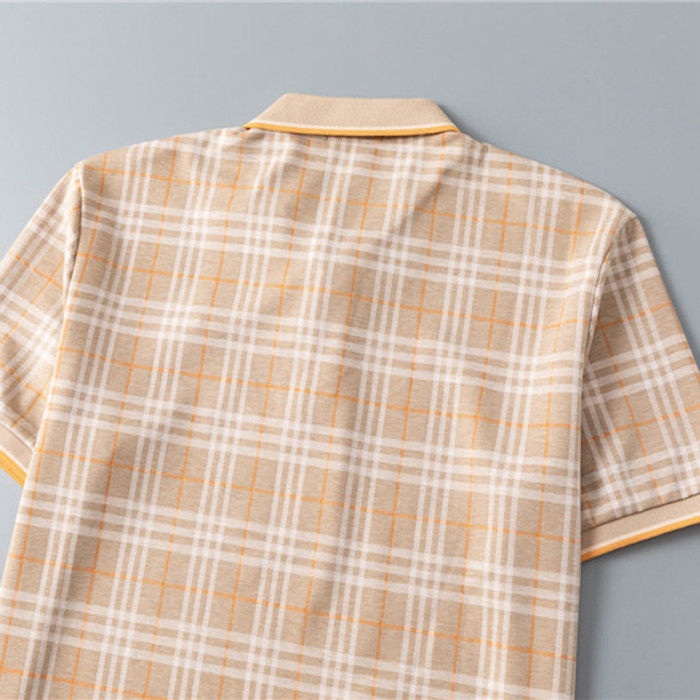 Miniatura: Men Lapel Collar Two-Piece Set Sweatshirt Polo Shirt Short Pants Beach Shirt Sui