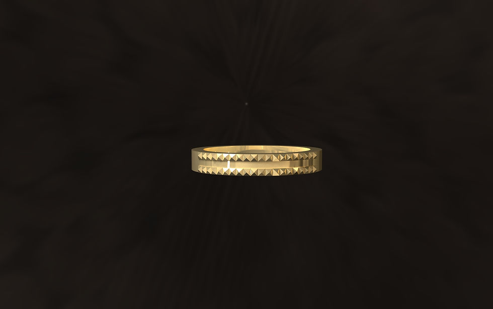 Skinny Double Row Pyramid Ring